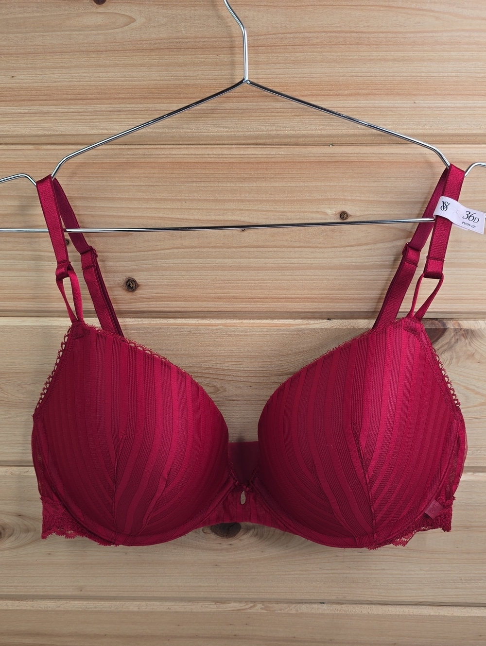 Victoria's Secret Sexy Tee Sheer Heritage Stripe Push-Up Bra Sz 36D NWT - Picture 3 of 6